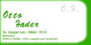 otto hader business card