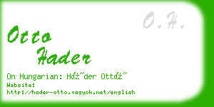 otto hader business card